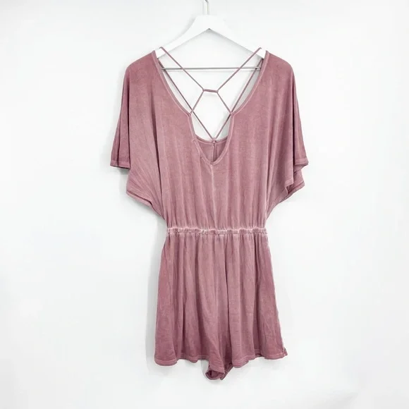 American Eagle Outfitters Pink Soft Romper Dress SZ XS - Picture 5 of 5